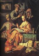 REMBRANDT Harmenszoon van Rijn The Music Party  dhd oil